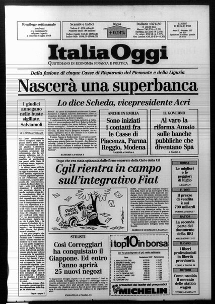 Italia oggi : quotidiano di economia finanza e politica